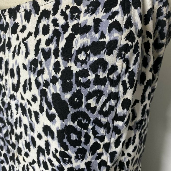 First Option A Line Dress Women's 16 Black White Polyester Animal Print Vintage - Picture 6 of 7
